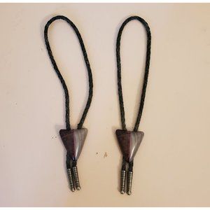 Lot of 2 Boot Bolo Ties Arrow Head Western Cowboy Rodeo